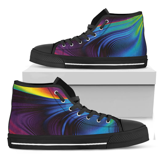 Colorful Psychedelic Print Black High Top Shoes