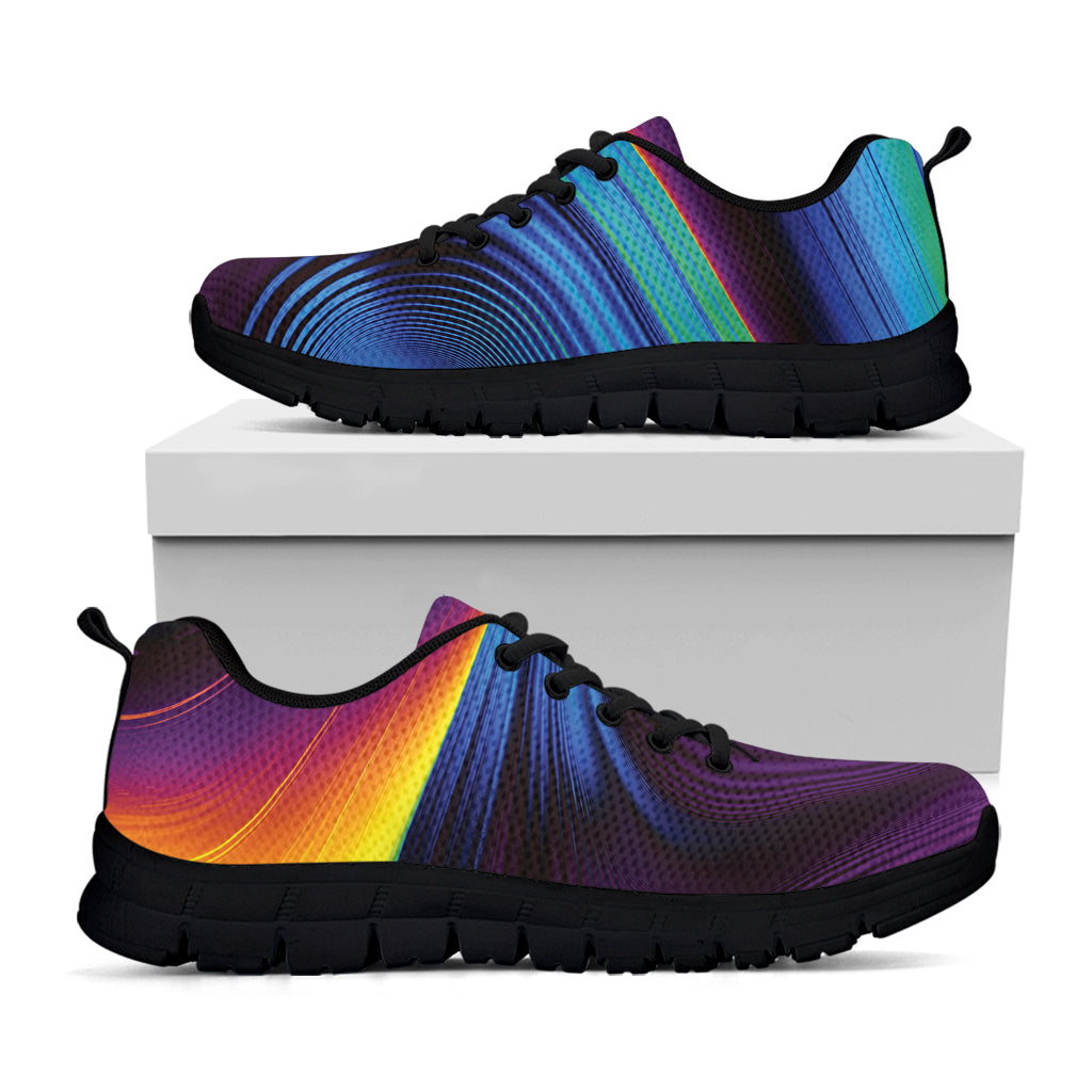 Colorful Psychedelic Print Black Sneakers