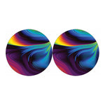Colorful Psychedelic Print Car Coasters