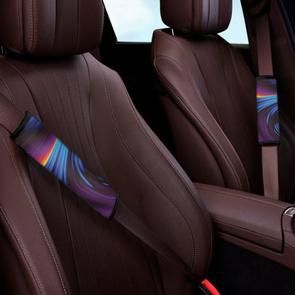 Colorful Psychedelic Print Car Seat Belt Covers