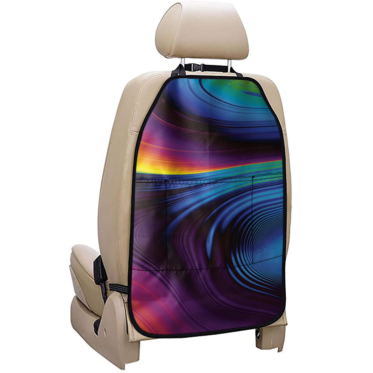 Colorful Psychedelic Print Car Seat Organizers