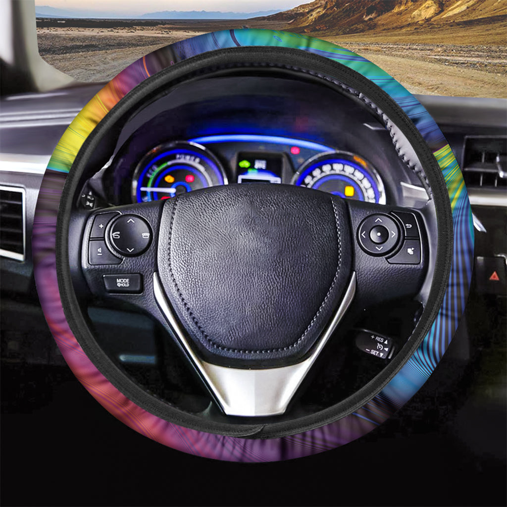 Colorful Psychedelic Print Car Steering Wheel Cover