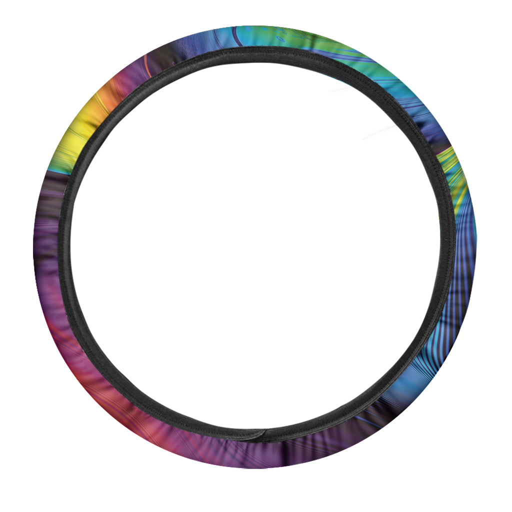 Colorful Psychedelic Print Car Steering Wheel Cover