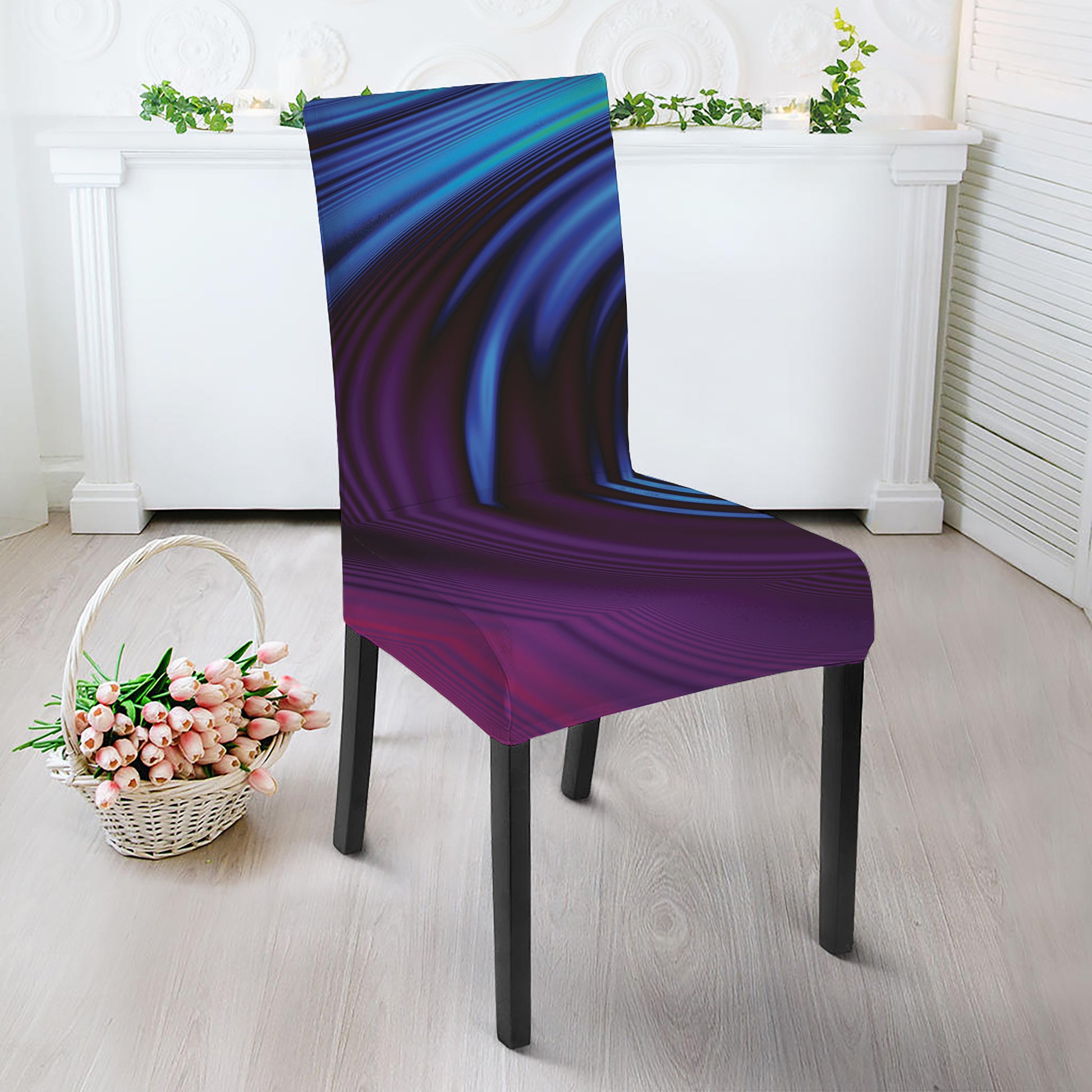 Colorful Psychedelic Print Dining Chair Slipcover