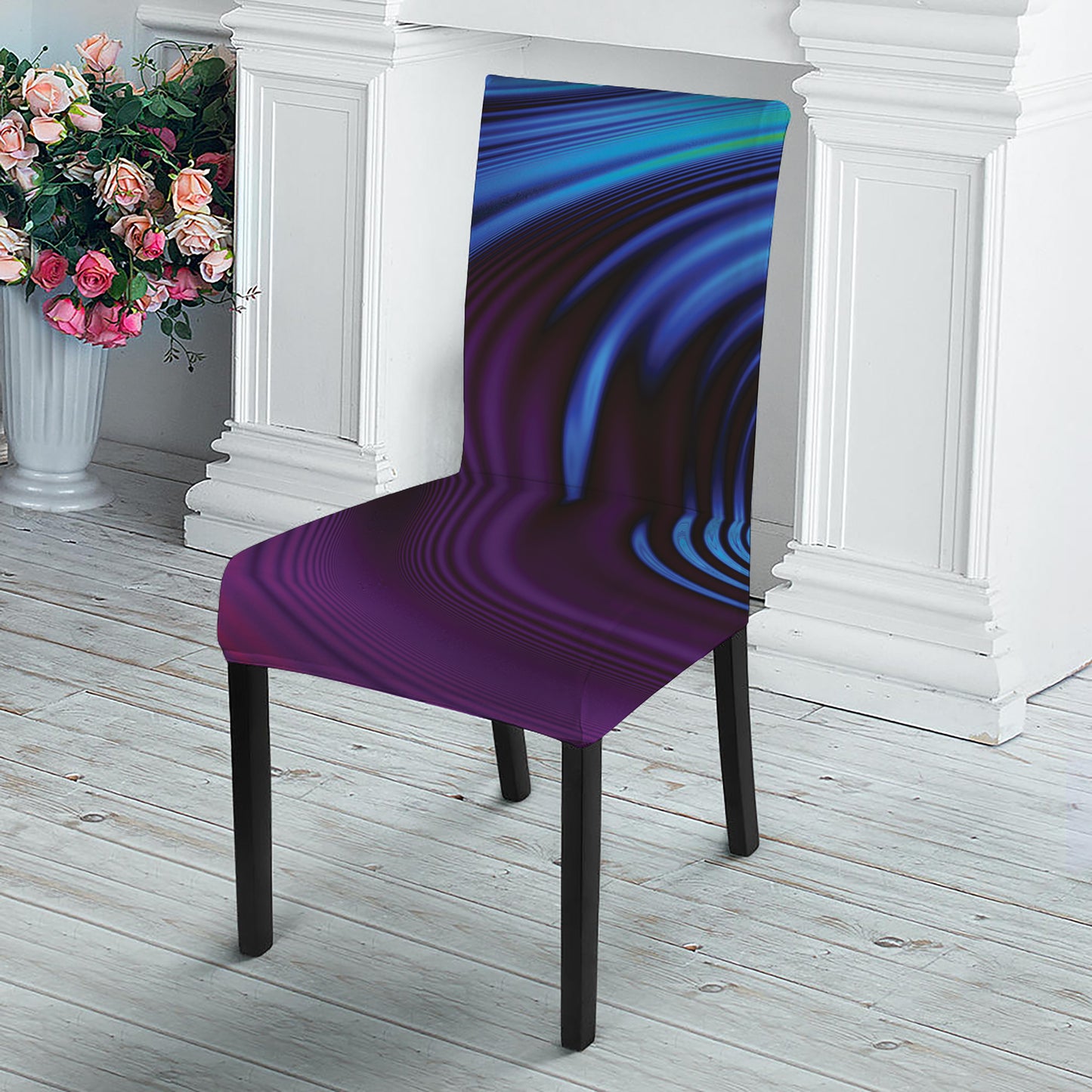 Colorful Psychedelic Print Dining Chair Slipcover