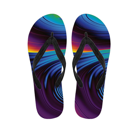 Colorful Psychedelic Print Flip Flops