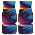 Colorful Psychedelic Print Front and Back Car Floor Mats