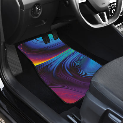 Colorful Psychedelic Print Front and Back Car Floor Mats