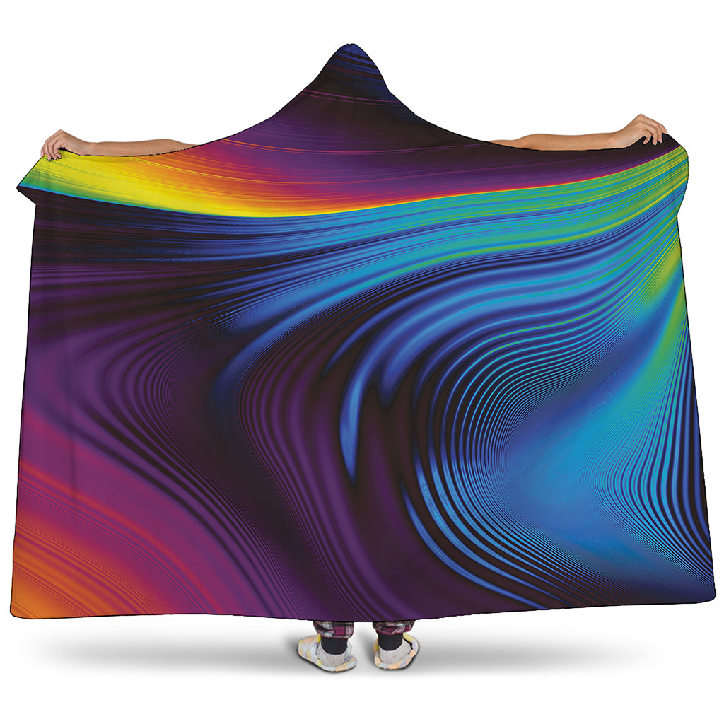 Colorful Psychedelic Print Hooded Blanket