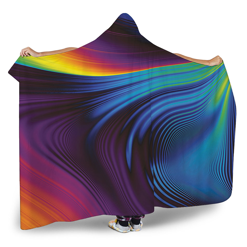 Colorful Psychedelic Print Hooded Blanket