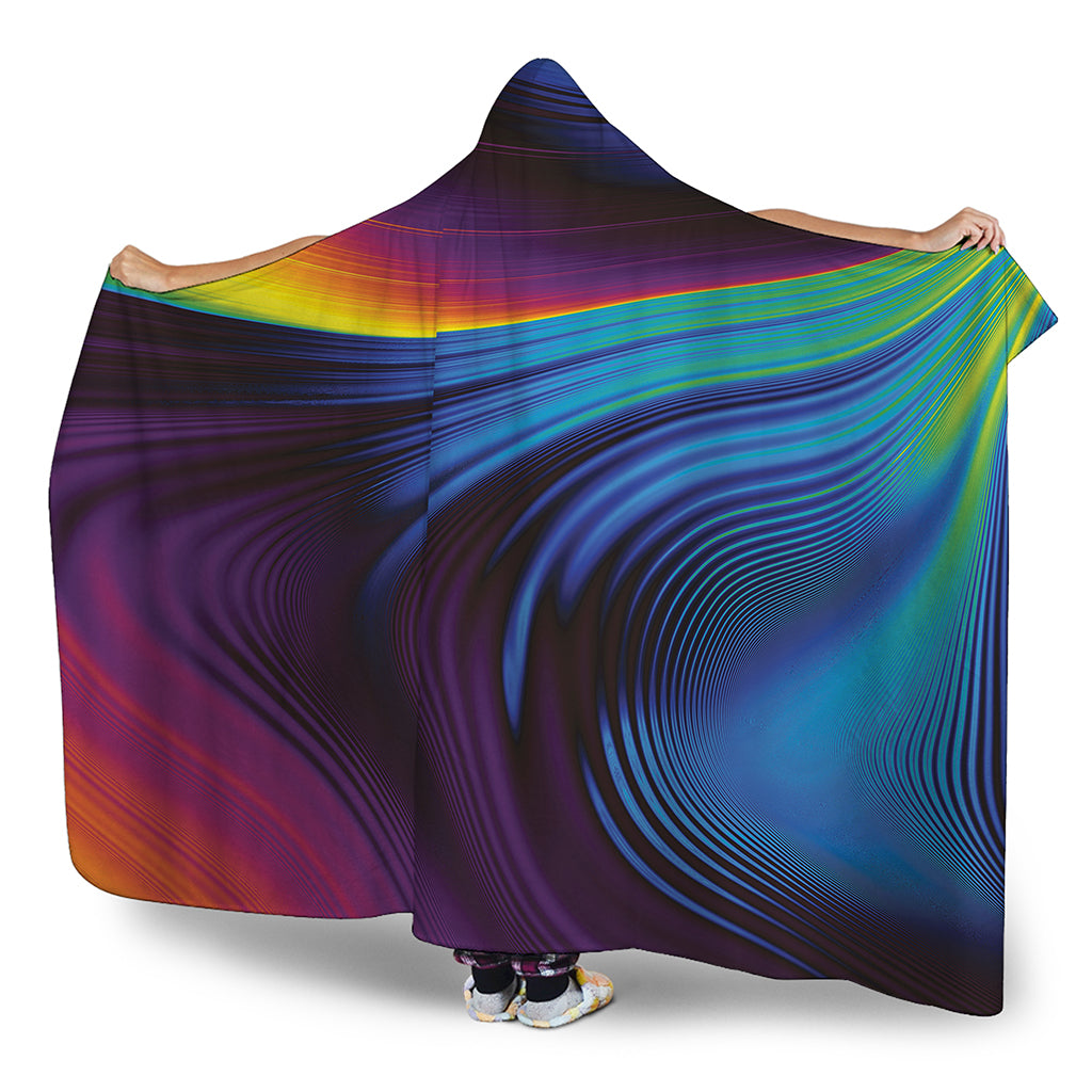 Colorful Psychedelic Print Hooded Blanket