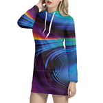Colorful Psychedelic Print Hoodie Dress