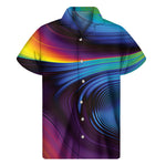 Colorful Psychedelic Print Men's Short Sleeve Shirt