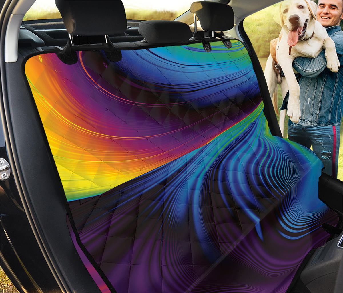 Colorful Psychedelic Print Pet Car Back Seat Cover