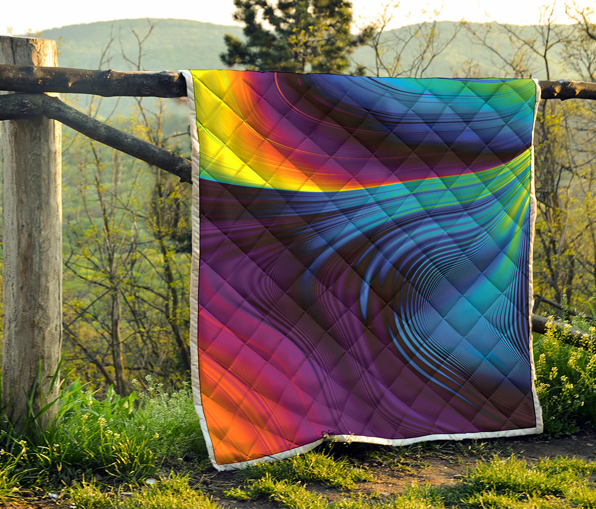 Colorful Psychedelic Print Quilt