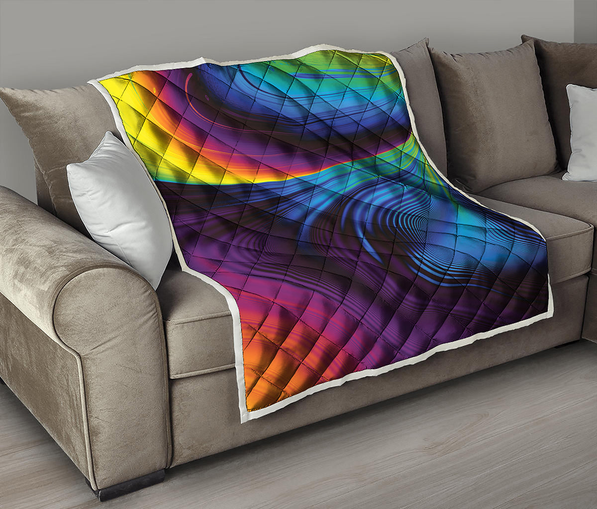 Colorful Psychedelic Print Quilt