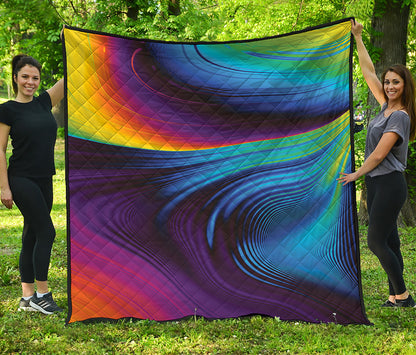 Colorful Psychedelic Print Quilt