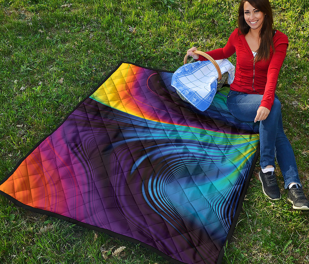 Colorful Psychedelic Print Quilt