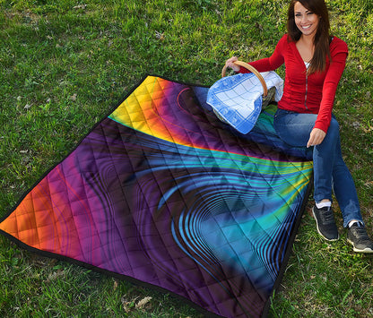 Colorful Psychedelic Print Quilt