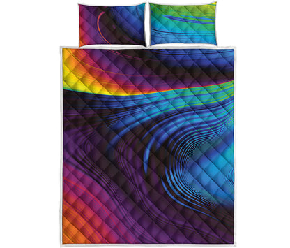 Colorful Psychedelic Print Quilt Bed Set