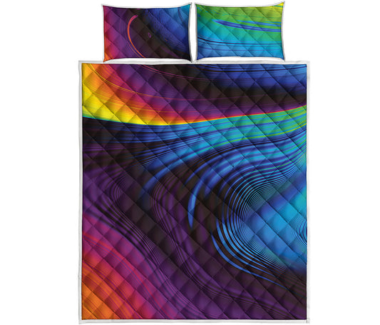 Colorful Psychedelic Print Quilt Bed Set