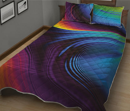Colorful Psychedelic Print Quilt Bed Set