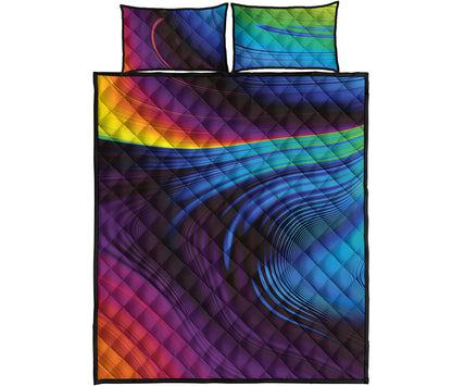 Colorful Psychedelic Print Quilt Bed Set