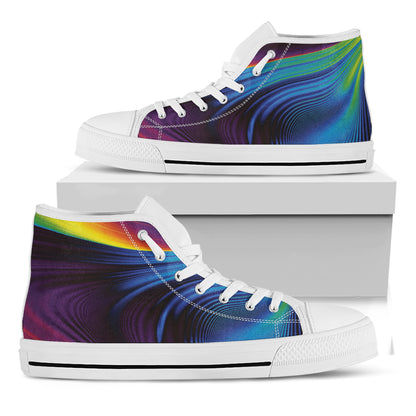 Colorful Psychedelic Print White High Top Shoes