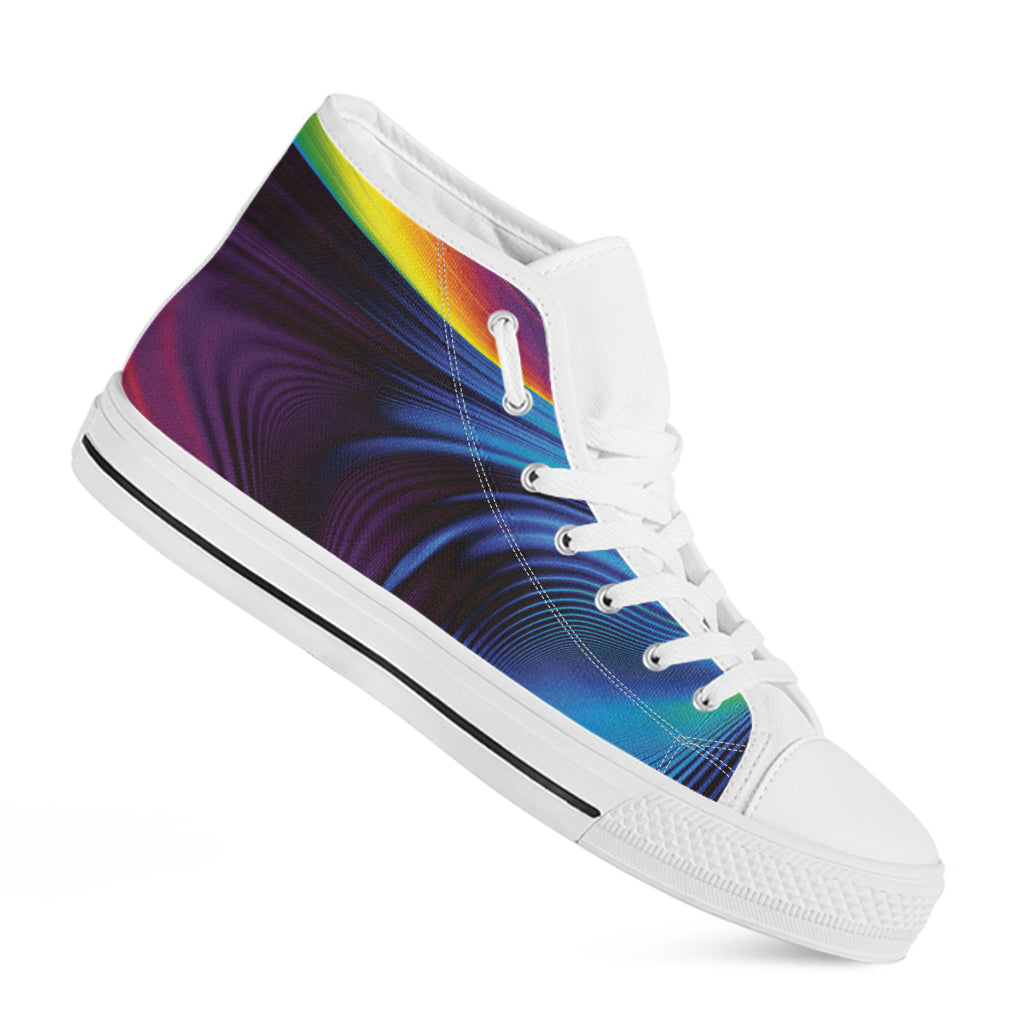 Colorful Psychedelic Print White High Top Shoes