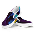 Colorful Psychedelic Print White Slip On Sneakers
