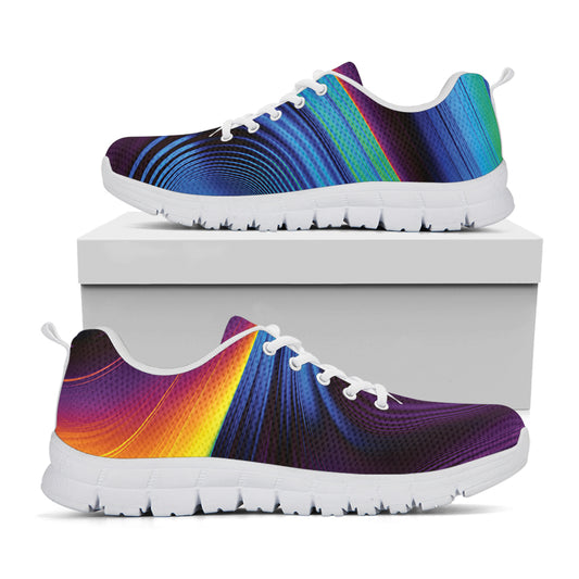 Colorful Psychedelic Print White Sneakers