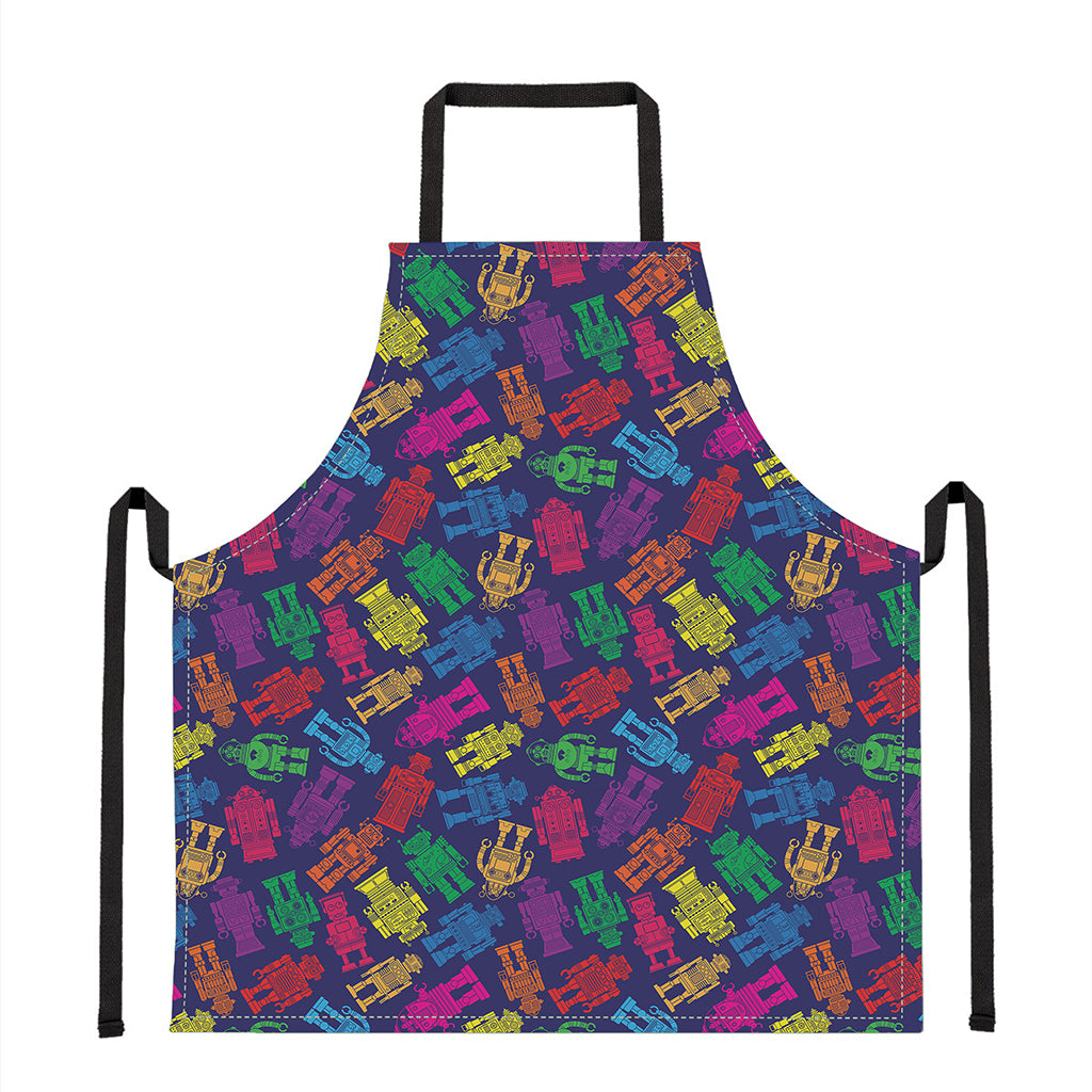 Colorful Robot Pattern Print Apron