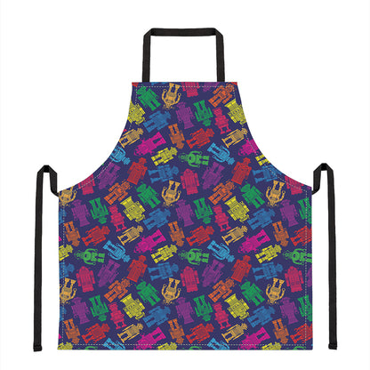 Colorful Robot Pattern Print Apron
