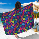 Colorful Robot Pattern Print Beach Sarong Wrap