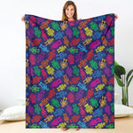 Colorful Robot Pattern Print Blanket