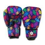 Colorful Robot Pattern Print Boxing Gloves