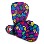 Colorful Robot Pattern Print Boxing Gloves