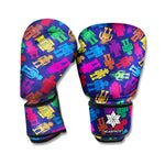 Colorful Robot Pattern Print Boxing Gloves