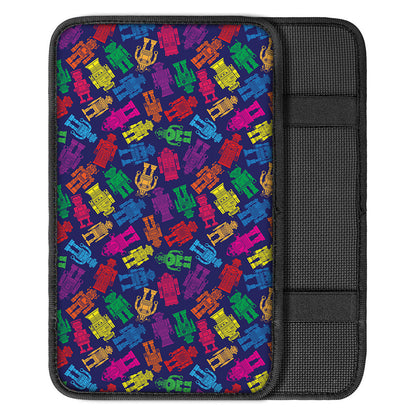 Colorful Robot Pattern Print Car Center Console Cover