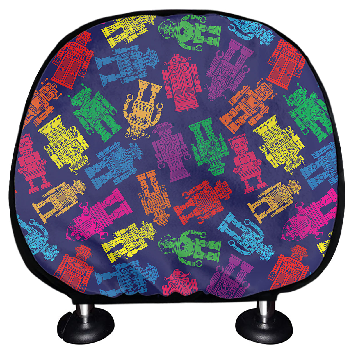 Colorful Robot Pattern Print Car Headrest Covers