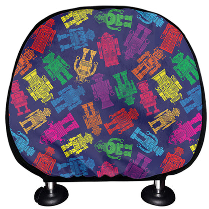 Colorful Robot Pattern Print Car Headrest Covers