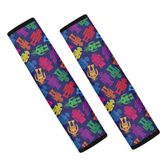 Colorful Robot Pattern Print Car Seat Belt Covers