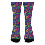 Colorful Robot Pattern Print Crew Socks