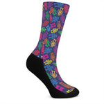 Colorful Robot Pattern Print Crew Socks