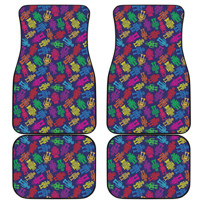 Colorful Robot Pattern Print Front and Back Car Floor Mats
