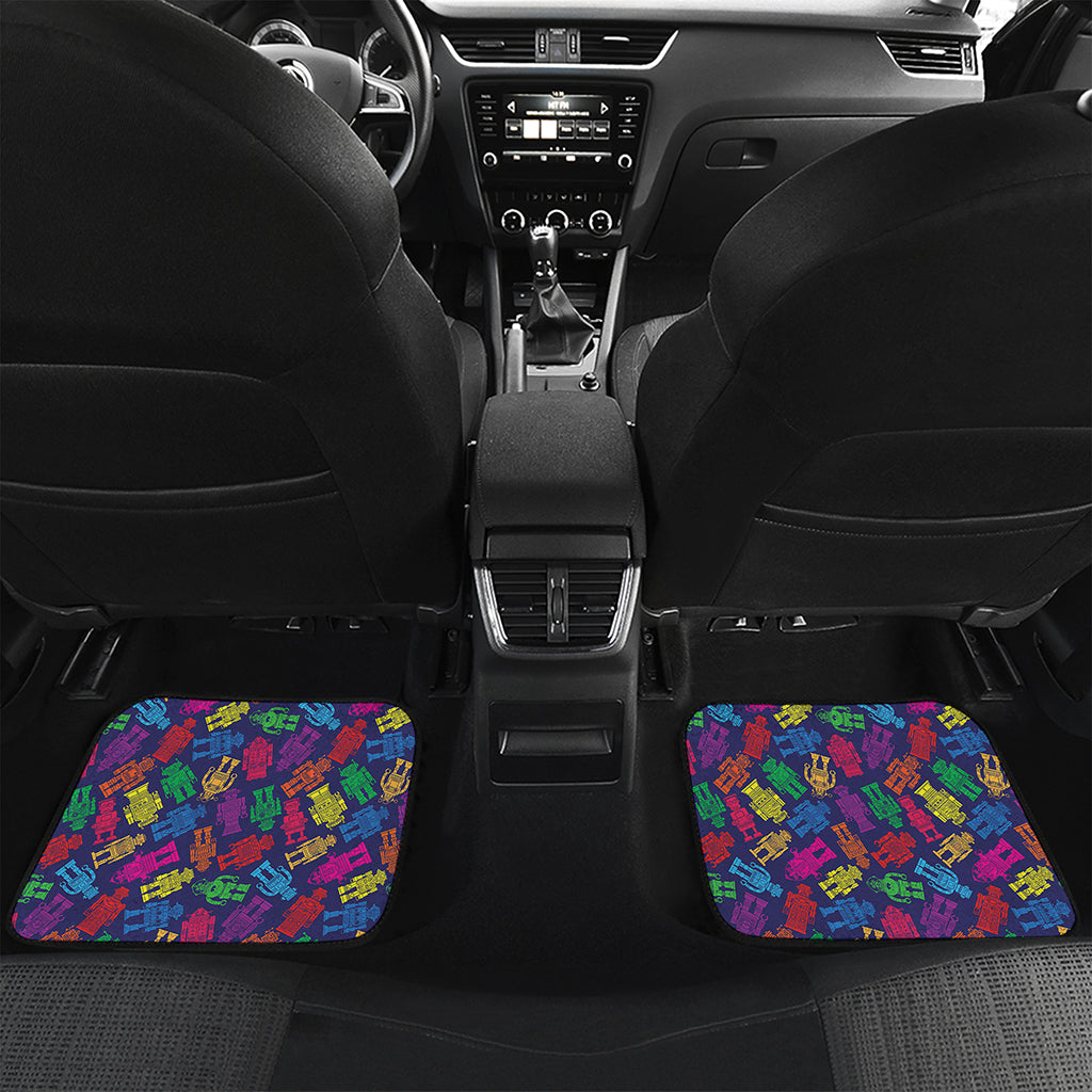 Colorful Robot Pattern Print Front and Back Car Floor Mats
