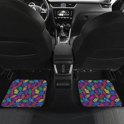 Colorful Robot Pattern Print Front and Back Car Floor Mats