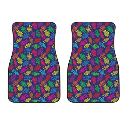 Colorful Robot Pattern Print Front Car Floor Mats