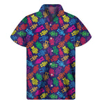 Colorful Robot Pattern Print Men's Short Sleeve Shirt