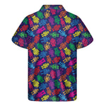 Colorful Robot Pattern Print Men's Short Sleeve Shirt